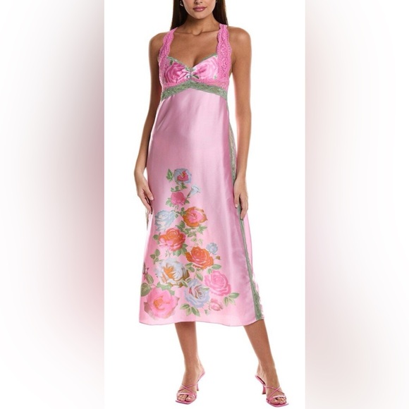 FREE PEOPLE Just Dreamy Maxi Slip dress pink size large - Picture 9 of 15